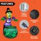 Halloween Inflatable Witch and Cauldron Decoration with Projecting Rotating Green Ghost Light,